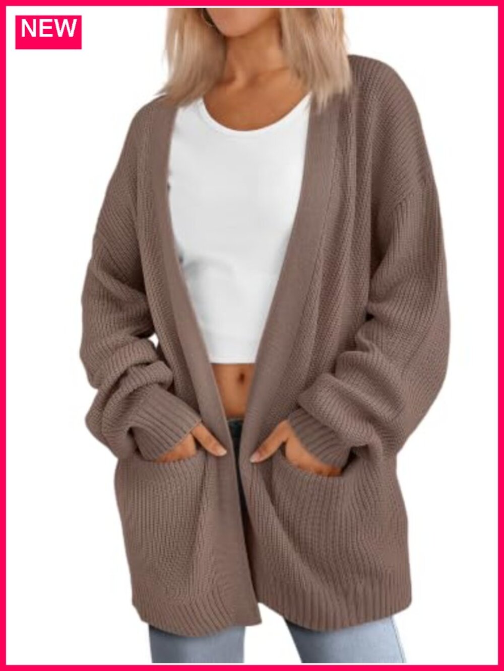 Oversized Cardigan Sweaters for Women Soft Knit Open Front Long Sleeve Casual